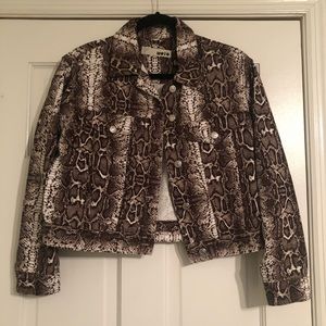 FINAL SALE Topshop Snakeskin Denim Jacket